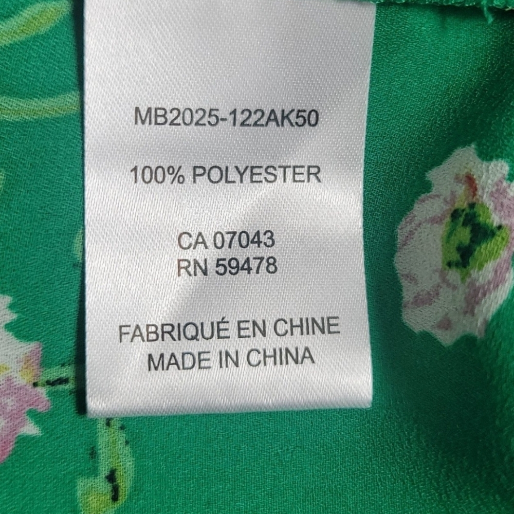 Rachel Zoe Top Womens Floral Off Shoulder Short Sleeve Smocked Blouse Green Sz M - Picture 4 of 8